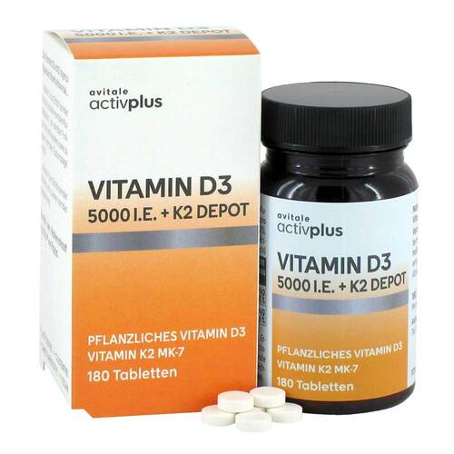 Activplus Vitamin D3 5000 I.E. + K2 Depot Tabletten - 1