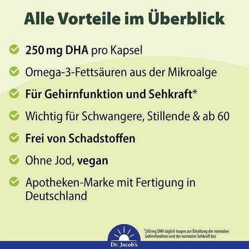 DHA-Algen&ouml;l Kapseln Omega-3 vegan Dr. Jacob`s - 2