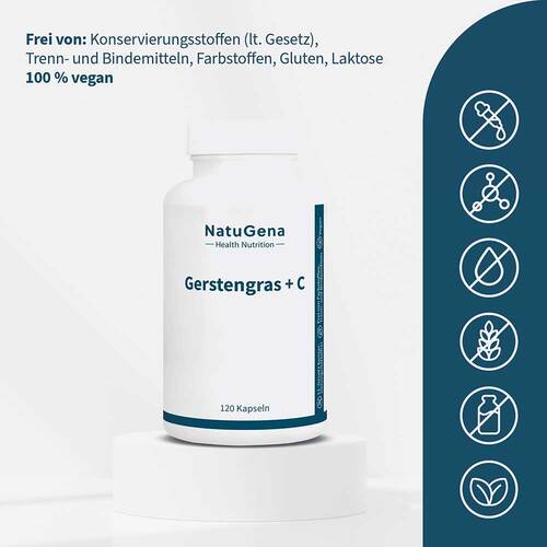 Gerstengras + Vitamin C gepuffert vegan Kapseln - 2