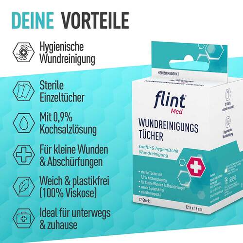 Flint Med Wundreinigungst&uuml;cher steril 12,5x18 cm - 6