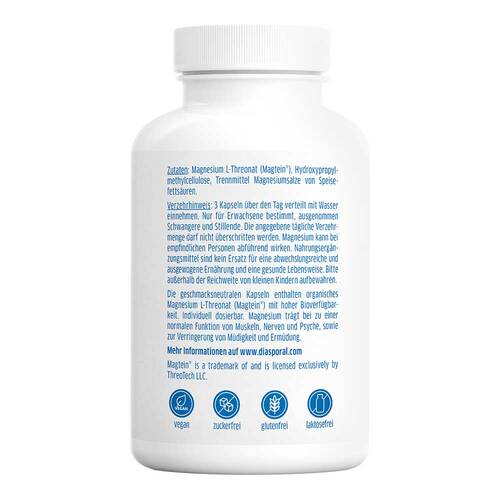 Magnesium Diasporal Magtein L-Threonat pure Kapseln  - 3